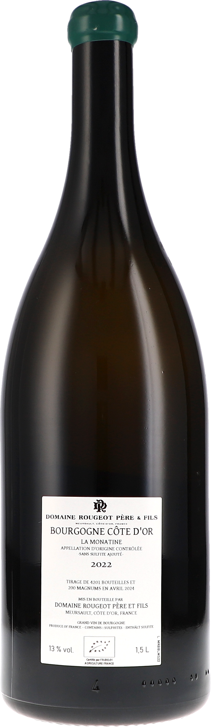 Bourgogne Côte d'Or "La Monatine" Sans Sulfite Ajouté AOC