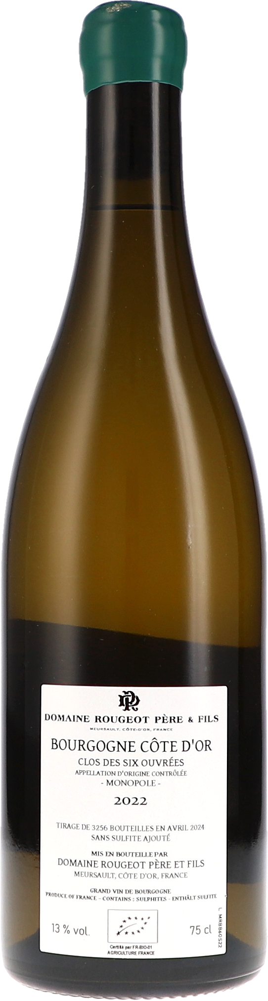 Bourgogne Côte d'Or "Clos des Six Ouvrées" Sans Sulfite Ajouté AOC