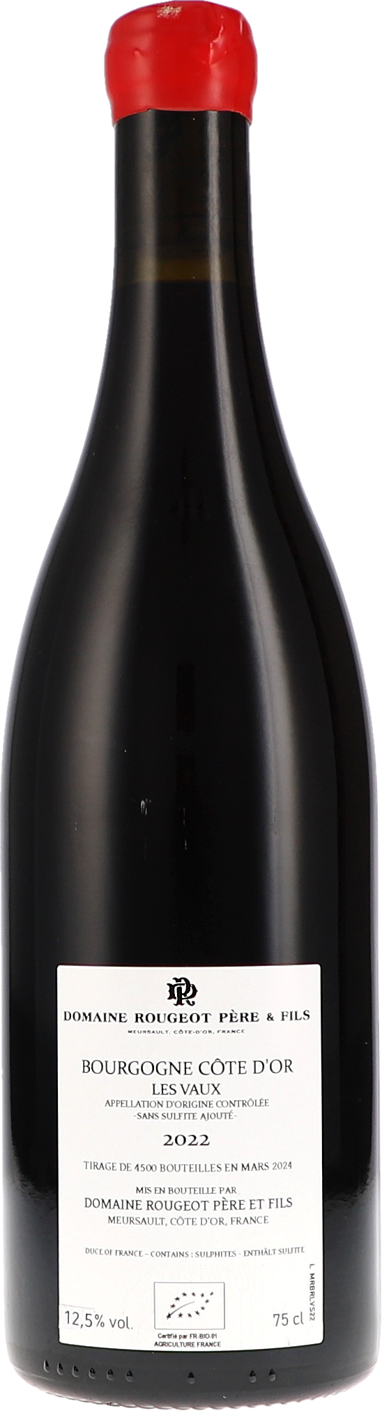 Bourgogne Côte d'Or "Les Vaux" Sans Sulfite Ajouté AOC