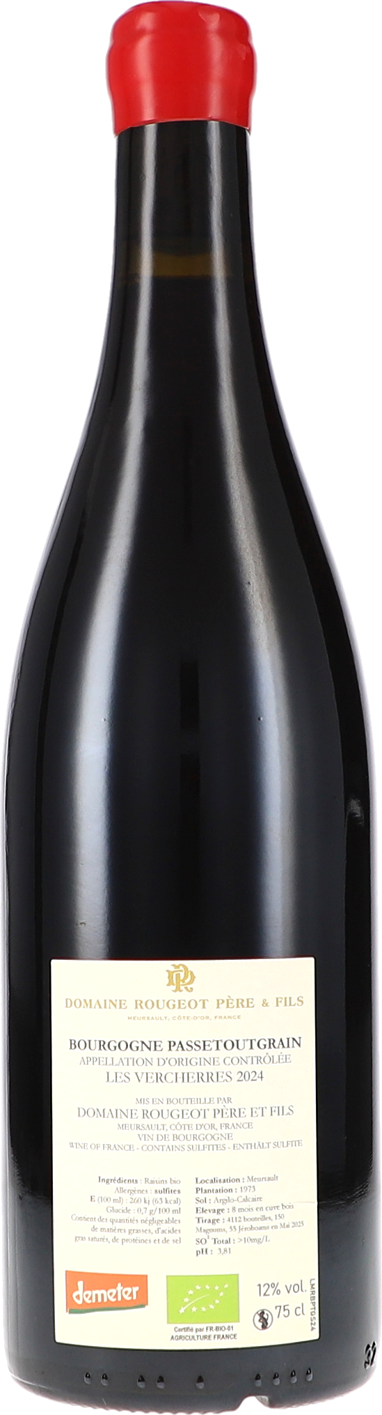 Bourgogne Passetoutgrain "Les Vercherres" Sans Sulfite Ajouté AOC