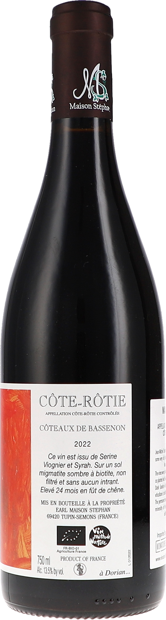 Côte Rôtie "Côteaux de Bassenon" AOC