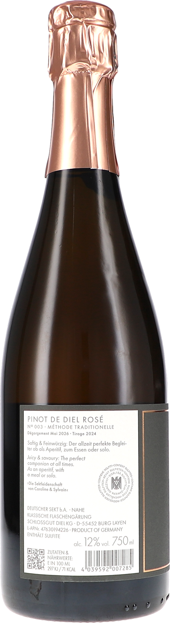 Pinot de Diel Sekt Rosé Brut, N°003 Tirage 2024