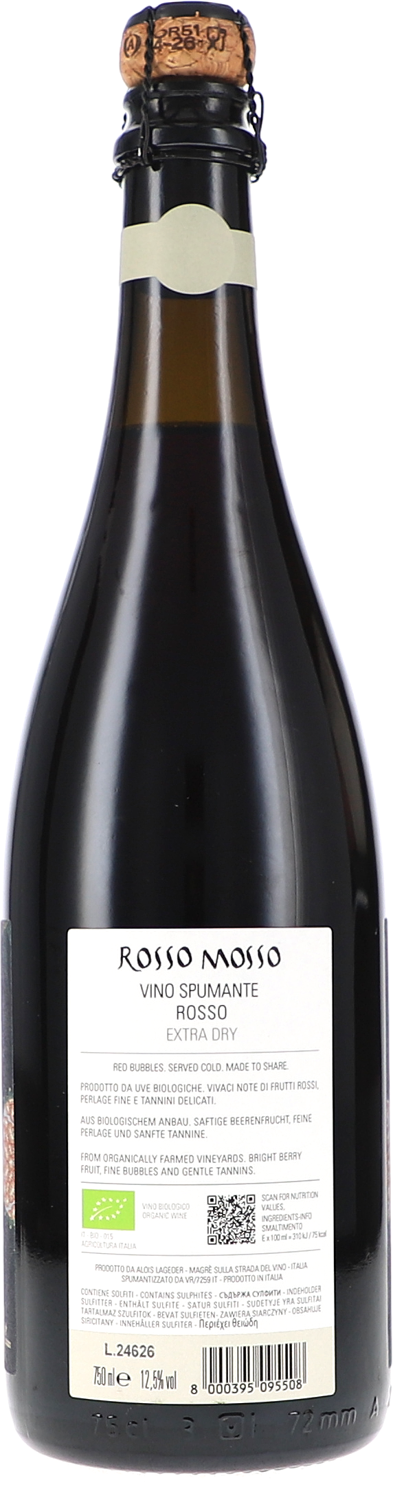 Rosso Mosso, Vino Spumante Rosso Extra Brut