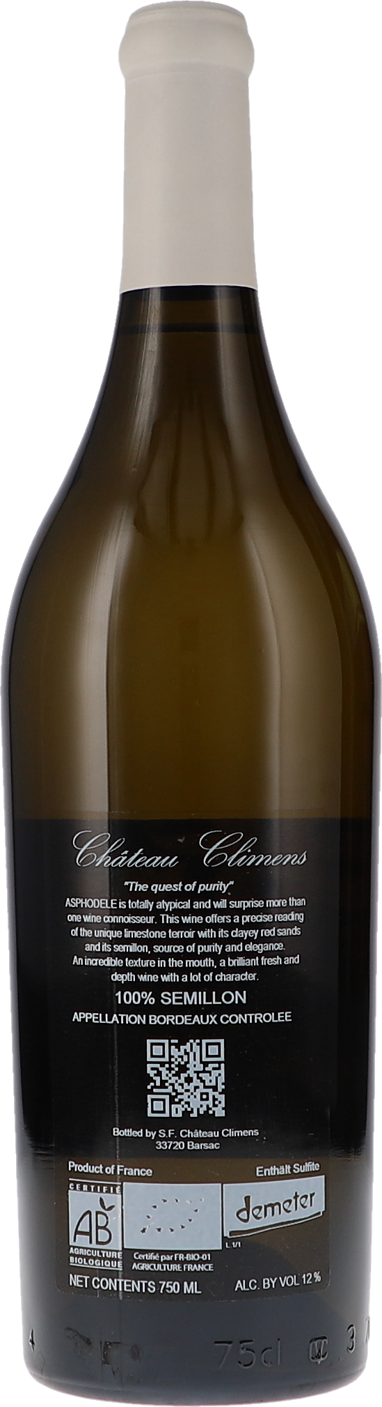 Asphodele, Grand Vin Blanc Sec AOC