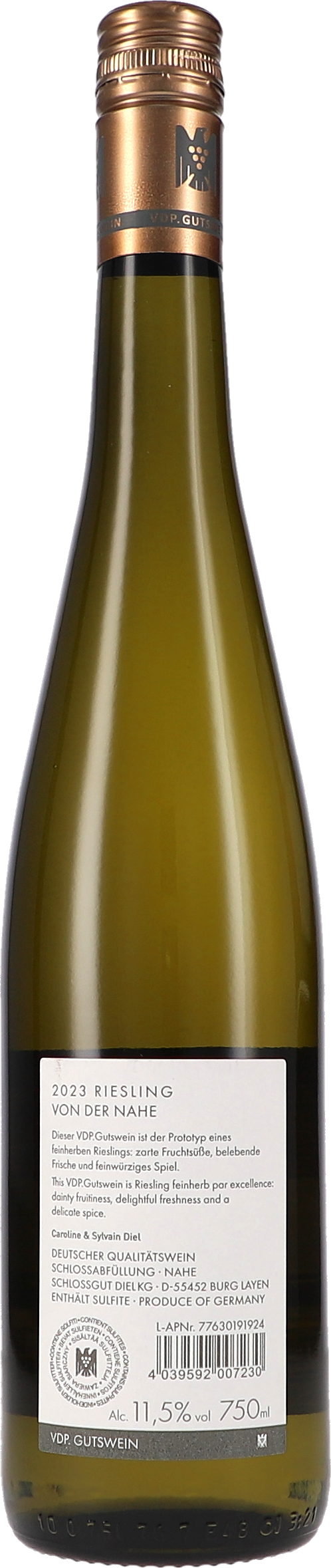 Weißwein, Riesling, Flasche, 750ml, Etikett