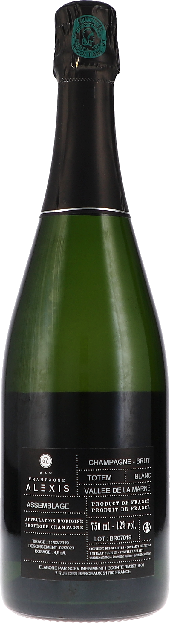 Champagne, Brut, 750 ml, Flasche, Totem