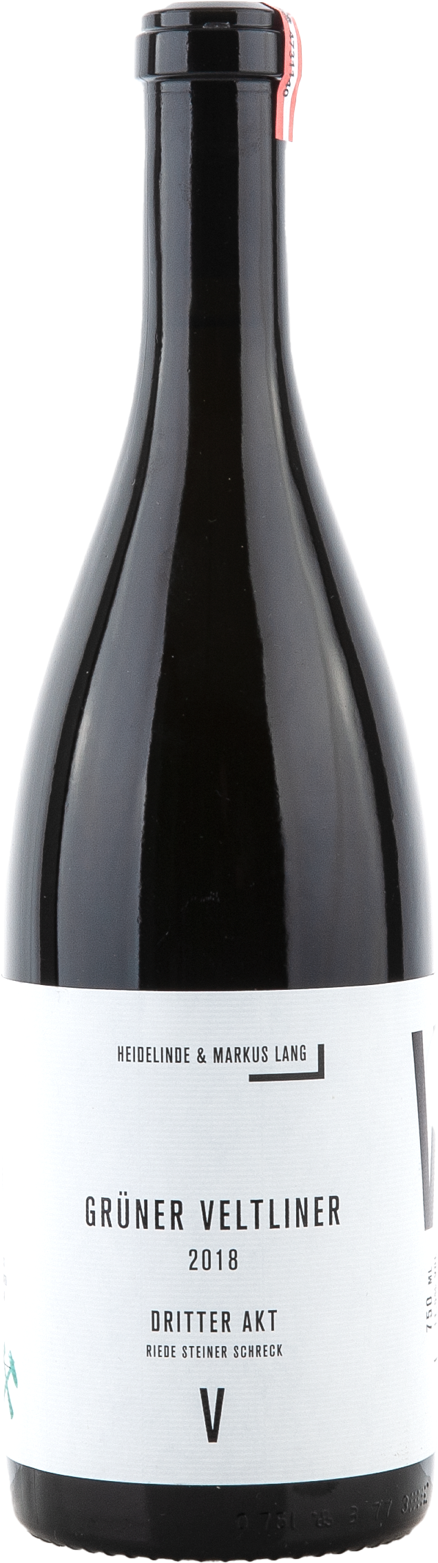Grüner Veltliner Riede Steiner Schreck "Dritter Akt" unfiltriert Glasflasche?, Weinflasche, Grüner Veltliner, 2018, Etikett weiß