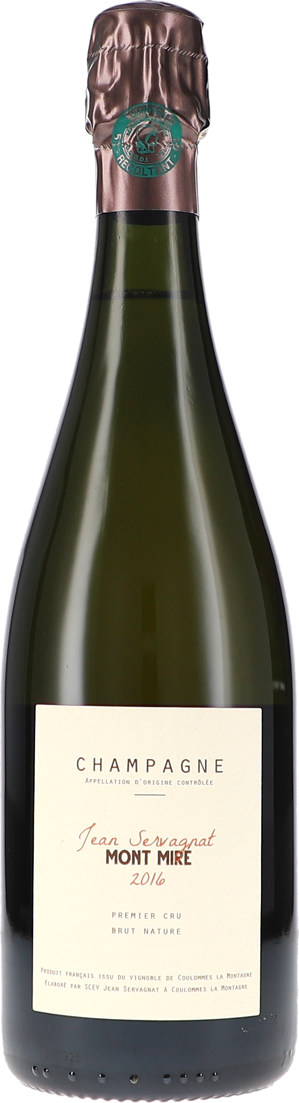 Champagne, Brut Nature, Mont Mire, Jean Servagnat, Flasche