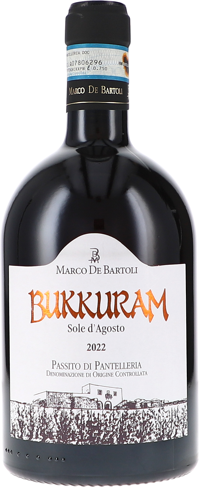 Bukkuram "Sole d'Agosto" Passito di Pantelleria DOC Alkohol, Getränk, Schnaps, Flasche