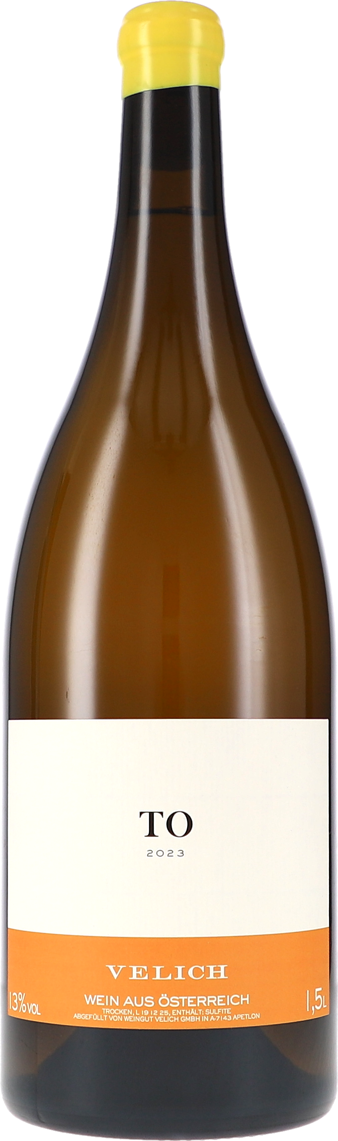 Weißwein, Glasflasche, braunes Glas, gelber Verschluss, österreichischer Wein