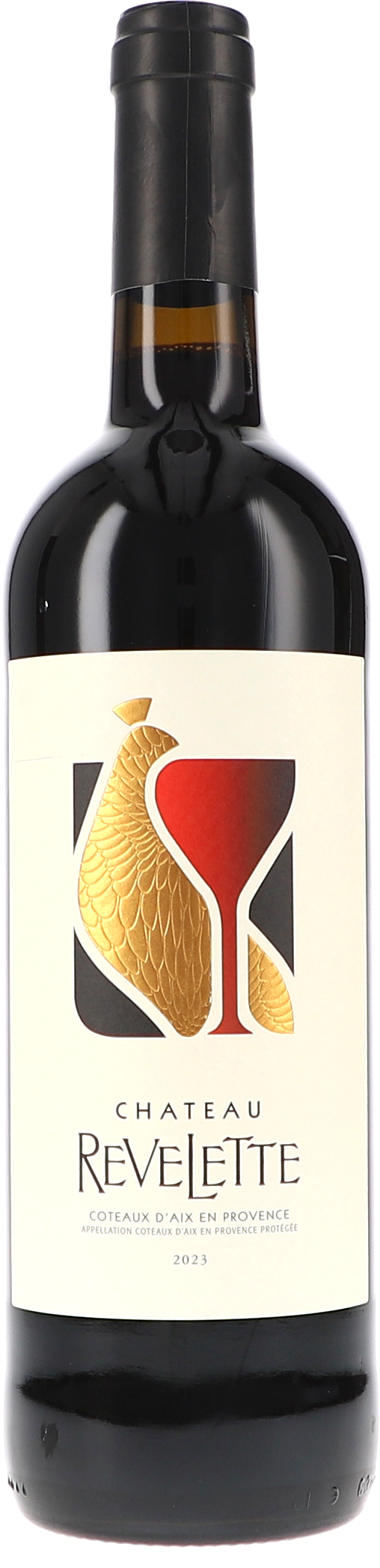 Chateau Revelette Rouge wein, rotwein, flasche, etikett-Design, gläserart