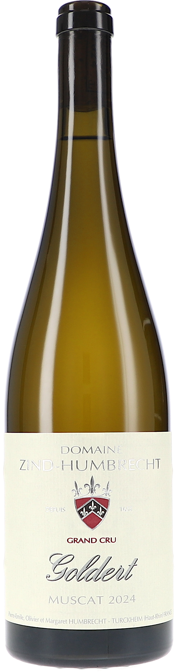Weißwein, Muscat, Grand Cru, Flasche, Label Goldert