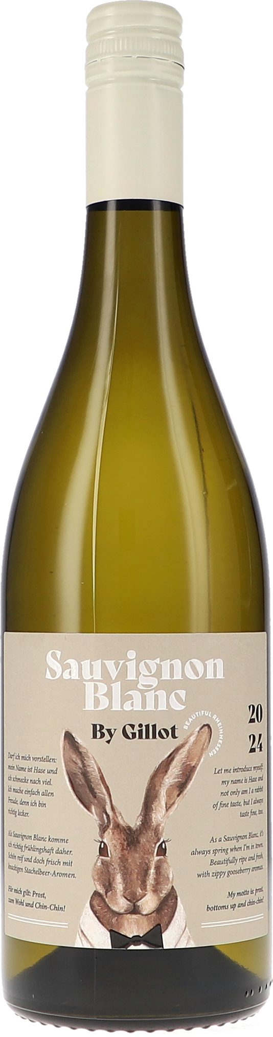 "Hase" Sauvignon Blanc by Gillot trocken Flasche, Antilope, Alkohol, Getränk, Weinflasche