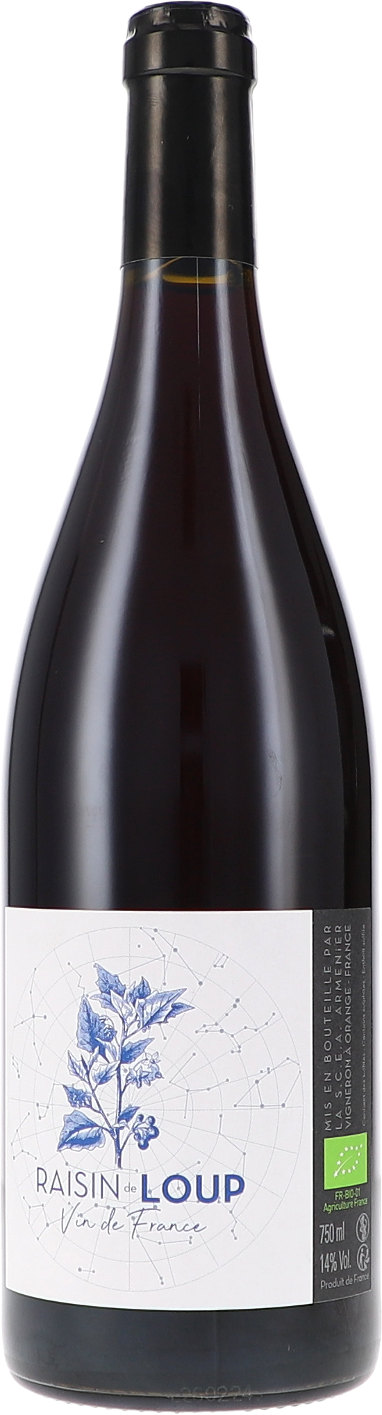 Raisin de Loup Rouge VdF Alkohol, Getränk, Schnaps, Roter Wein, Flasche